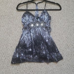 Rampage Open Back Embellished Top